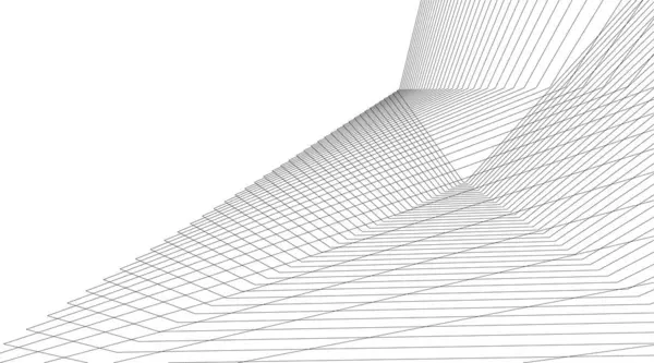 Lignes Dessin Abstraites Dans Concept Art Architectural Formes Géométriques Minimales — Image vectorielle