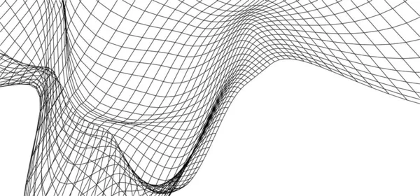 Linhas Desenho Abstratas Conceito Arte Arquitetônica Fundo Branco Formas Geométricas — Vetor de Stock