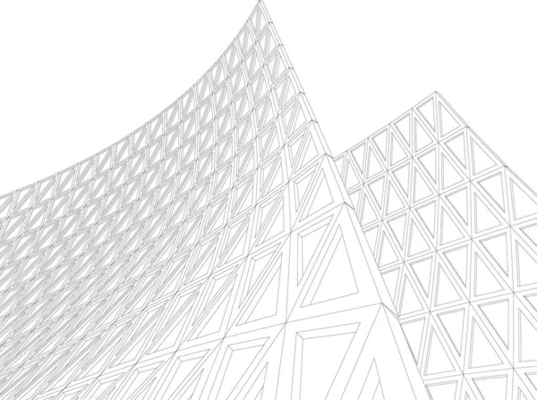 Linhas Abstratas Desenho Conceito Arte Arquitetônica Formas Geométricas Mínimas — Vetor de Stock