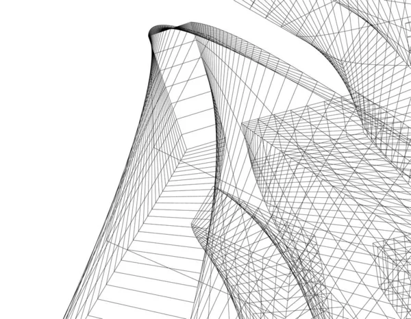 Linhas Abstratas Desenho Conceito Arte Arquitetônica Formas Geométricas Mínimas — Vetor de Stock