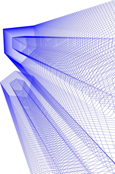 Abstraktní Kreslicí Čáry Architektonickém Pojetí Minimální Geometrické Tvary — Stockový vektor