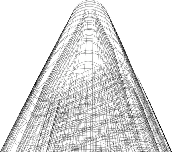 Abstracte Tekenlijnen Architectonisch Kunstconcept Minimale Geometrische Vormen — Stockvector