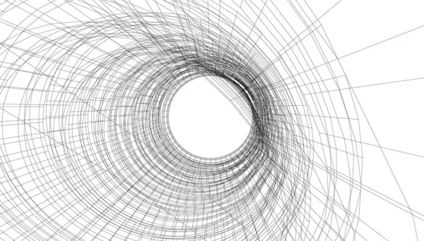 Elvont Rajzvonalak Építészeti Képzőművészetben Minimális Geometriai Formák — Stock Vector