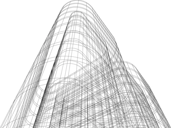 Lignes Dessin Abstraites Dans Concept Art Architectural Formes Géométriques Minimales — Image vectorielle