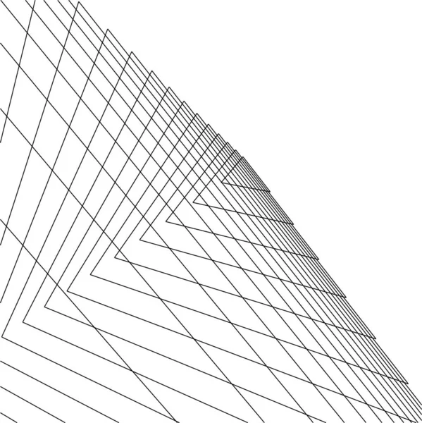 Abstracte Tekenlijnen Architectonisch Kunstconcept Minimale Geometrische Vormen — Stockvector