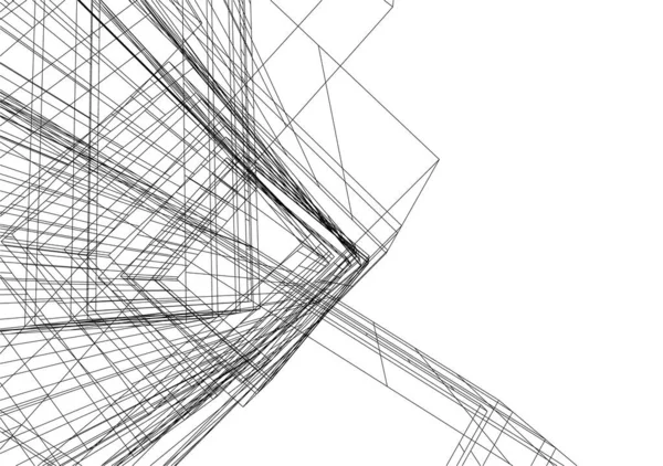 Abstracte Tekenlijnen Architectonisch Kunstconcept Minimale Geometrische Vormen — Stockvector