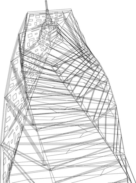 Abstrakte Zeichnungslinien Architektonischen Kunstkonzept Minimale Geometrische Formen — Stockvektor