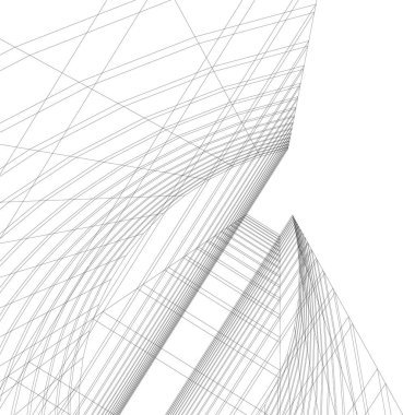 Mimari sanat konseptinde soyut çizgiler, minimum geometrik şekiller. 