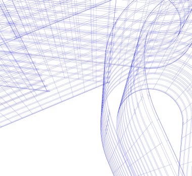 Arkaplanda mimari bina 3d illüstrasyon