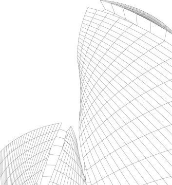 Mimari sanat konseptinde soyut çizgiler, minimum geometrik şekiller. 