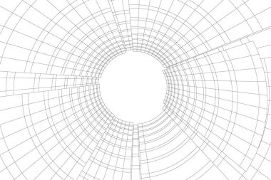 Mimari sanat konseptinde soyut çizgiler, minimum geometrik şekiller. 
