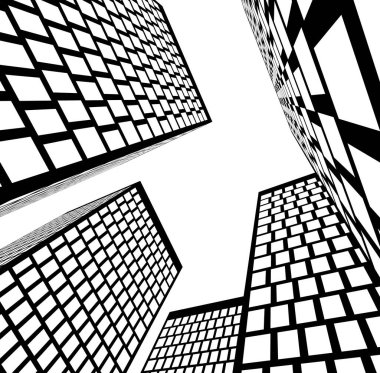 Mimari sanat konseptinde soyut çizgiler, minimum geometrik şekiller. 
