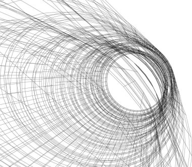 Mimari sanat konseptinde soyut çizgiler, minimum geometrik şekiller.