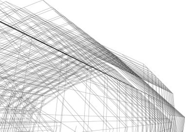 Mimari sanat konseptinde soyut çizgiler, minimum geometrik şekiller. 