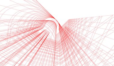 Mimari sanat konseptinde soyut çizgiler, minimum geometrik şekiller.