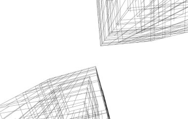 Mimari sanat konseptinde soyut çizgiler, minimum geometrik şekiller.