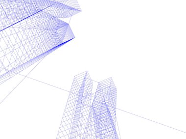 Mimari sanat konseptinde soyut çizgiler, minimum geometrik şekiller. 