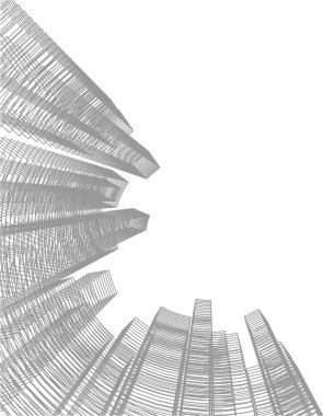 Mimari sanat konseptinde soyut çizgiler, minimum geometrik şekiller. 