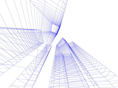 Mimari sanat konseptinde soyut çizgiler, minimum geometrik şekiller. 