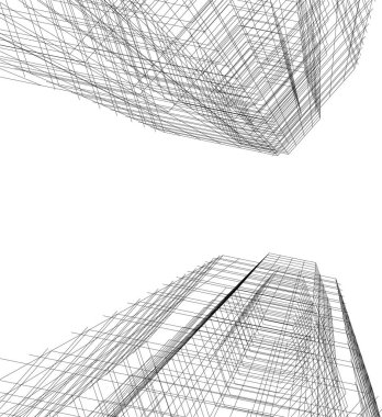 Mimari sanat konseptinde soyut çizgiler, minimum geometrik şekiller. 