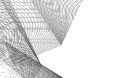 Mimari sanat konseptinde soyut çizgiler, minimum geometrik şekiller.