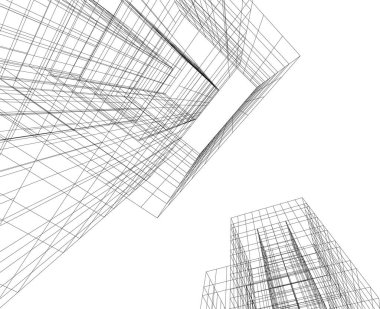 Mimari sanat konseptinde soyut çizgiler, minimum geometrik şekiller. 