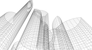 Mimari sanat konseptinde soyut çizgiler, minimum geometrik şekiller. 