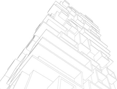 Mimari sanat konseptinde soyut çizgiler, minimum geometrik şekiller. 
