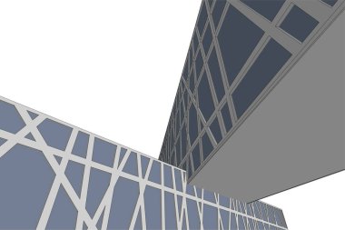 Mimari sanat konseptinde soyut çizgiler, minimum geometrik şekiller. 