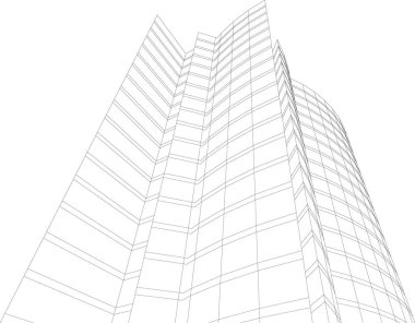 Mimari sanat konseptinde soyut çizgiler, minimum geometrik şekiller. 