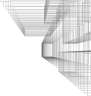 Mimari sanat konseptinde soyut çizgiler, minimum geometrik şekiller. 