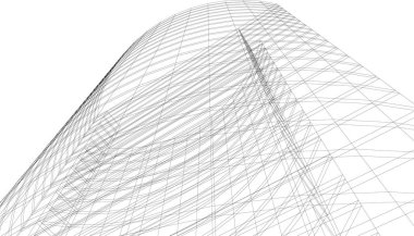 Mimari sanat konseptinde soyut çizgiler, minimum geometrik şekiller.