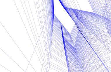 Mimari sanat konseptinde soyut çizgiler, minimum geometrik şekiller.