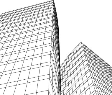 Mimari sanat konseptinde soyut çizgiler, minimum geometrik şekiller. 