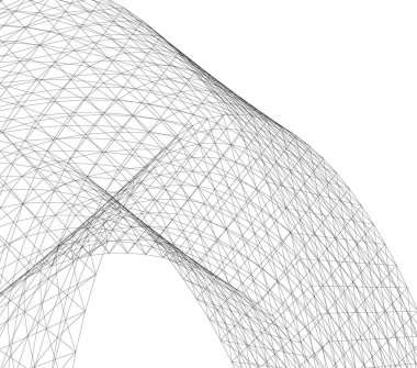 Mimari sanat konseptinde soyut çizgiler, minimum geometrik şekiller.