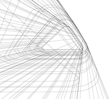 Mimari sanat konseptinde soyut çizgiler, minimum geometrik şekiller. 