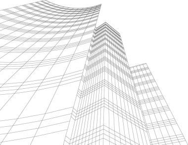 Mimari sanat konseptinde soyut çizgiler, minimum geometrik şekiller. 