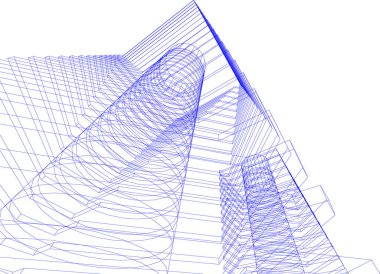 Mimari sanat konseptinde soyut çizgiler, minimum geometrik şekiller.