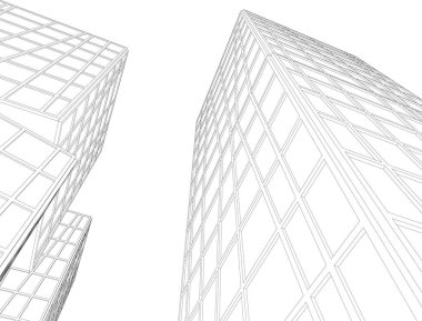 Mimari sanat konseptinde soyut çizgiler, minimum geometrik şekiller.