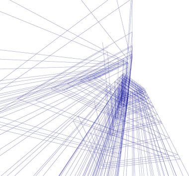 Mimari sanat konseptinde soyut çizgiler, minimum geometrik şekiller. 