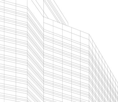 Mimari sanat konseptinde soyut çizgiler, minimum geometrik şekiller. 