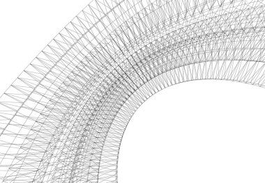Mimari sanat konseptinde soyut çizgiler, minimum geometrik şekiller.