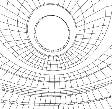 Mimari sanat konseptinde soyut çizgiler, minimum geometrik şekiller. 