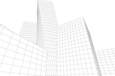 Mimari sanat konseptinde soyut çizgiler, minimum geometrik şekiller. 