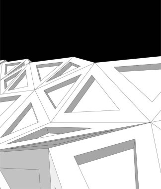 Mimari sanat konseptinde soyut çizgiler, minimum geometrik şekiller.