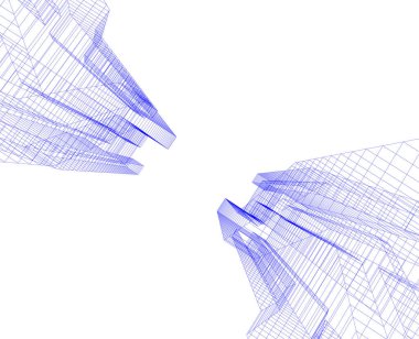 Mimari sanat konseptinde soyut çizgiler, minimum geometrik şekiller. 