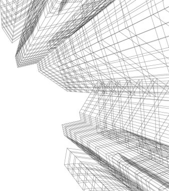 Mimari sanat konseptinde soyut çizgiler, minimum geometrik şekiller. 