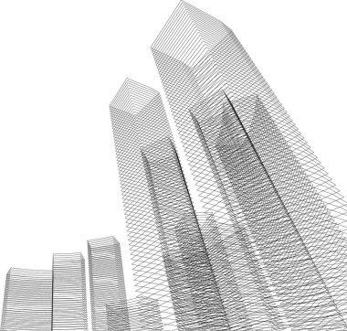 Mimari sanat konseptinde soyut çizgiler, minimum geometrik şekiller. 