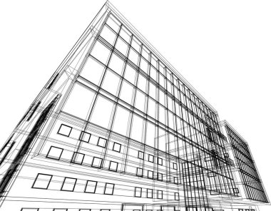 Mimari sanat konseptinde soyut çizgiler, minimum geometrik şekiller.