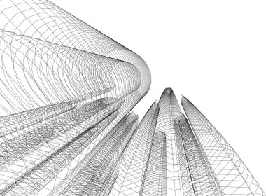 Mimari sanat konseptinde soyut çizgiler, minimum geometrik şekiller.